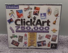 Click Art 750,000 PC CD ROM-Finest Digital Art is Just a Click Away-NEW UNOPENED picture