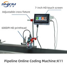 Inline Automatic Inkjet Printer 12.7mm Solvent No Conveyor 100m/min picture