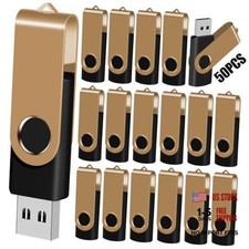 50-Pack USB Flash Drives Bulk  USB 2.0 Thumb Drive,Gold 16GB 50PCS-Gold picture