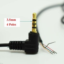 4 Pack 3.5mm Stereo Jack Plug to 3 Pole or 4 pole Solder Bare Wire End Gold 1m picture