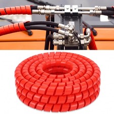 25Ft Hydraulic Hose Protector 1 Inch Spiral Hose Wrap Cover Red picture