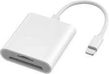 2-in-1 Lightning SD Micro SD Card Reader Adapter Plug and Play for iPhone iPad picture