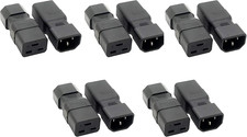 Dracaena 10 Pack PDU UPS Power IEC Male C14 to Female C19 Adapter IEC Connector picture