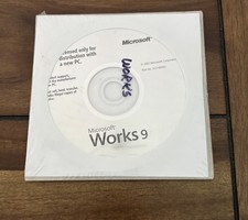Microsoft Works 9 Installation CD 9.0 Dell Software Factory Sealed NEW picture