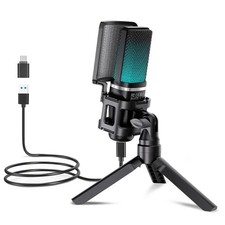 Zealsound RGB USB Condenser Gaming Microphone Computer Professional Mic For PC picture