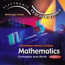 McDougal Littell Middle School Math 2: Electronic Teacher Tools PC MAC CD exams picture