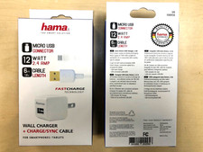 2X OEM HAMA 2.4 Amp Wall Home Charger Cube & 6FT Micro USB Cable Combo picture