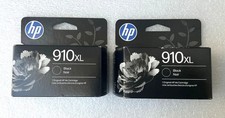 Lot of 2 HP 910XL Genuine/Original Black Inkjet Printer Ink Cartridges EXP 06/28 picture