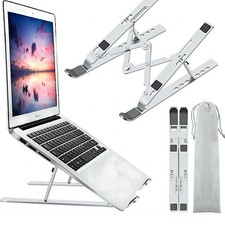 Adjustable Aluminum Laptop Stand, Foldable Ergonomic Riser for Desk picture