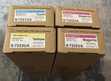 RISO S-7252UA MAGENTA YELLOW CYAN Ink ComColor FW CARTRIDGE LOT OF 4 NEW picture
