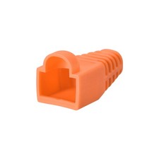 6mm Hole Dia Orange RJ45 Boots Cover Anti-Dust for Cable CAT5e CAT6e 100Pcs picture