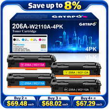 206A 4-Pack Toner Cartridges with Chip for HP M255 M283fdw M283cdw MFP Printer picture
