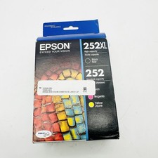 Epson 252XL Black/252 Cyan/Magenta/Yellow Ink Cartridge 4 Pack Exp 03/2025 picture