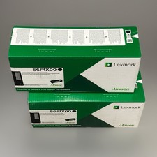 TWO Genuine NEW Lexmark 56F1X00 Extra High Yield Return Black Toner Cartridges picture