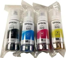 OEM Epson T522 522 Black Cyan Magenta Yellow Ecotank ET 2800 2803 Ink Bottles picture