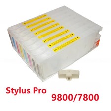 8*350 Refillable Pigment Ink Cartridge compatible Epson Stylus Pro 9800 7800  picture
