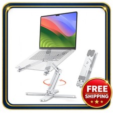Laptop Stand 17-inch Adjustable Foldable Aluminum Swivel Silver picture