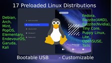 17 in 1 Bootable USB Preloaded with common LINUX Distros - USB 64GB picture