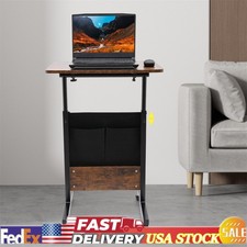 Rolling Laptop Desk Adjustable Height Computer Table Stand with Storage picture