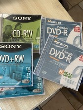 3 Sony cd-RW 80min- 120min -2 Memorex DVD-R8X-4.7GB-120min picture