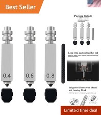 3PK Kobra X Nozzles 0.4MM, 0.6MM, 0.8MM Quick-Detach Steel Hotend Kit picture