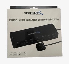 SABRENT KVM Switch USB-C, 1 PC to Dual Displays, 60 Watt Power Delivery *SEALED* picture