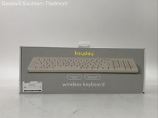 heyday Stone White Bluetooth Wireless Keyboard with Numpad - New picture