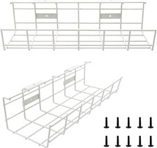Under Desk Cable Tray - 2 Pack Cable Raceway for Wire Management. Metal Wire picture