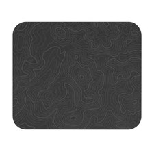 Topographic Contour Map Mouse Pad | Black Terrain Desk Mat picture