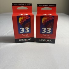 Two Genuine Lexmark 33 Color Ink Print Cartridge Factory Sealed New picture