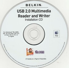 USB 2.0 Multimedia Reader and Writer by Belkin ~ Installation CD ~ 2005 ~ CD-ROM picture