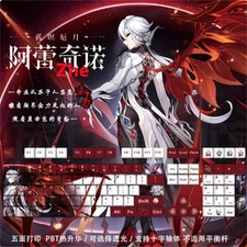 Anime Impact Arlecchino 108 Keys PBT Game Keycaps for Cherry MX Keyboard New picture