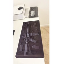 Gaming Mouse Pad - Extended Desk Mat, Non-Slip, Tactical AR-15 Rifle  23.6