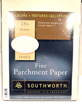 Southworth Fine Parchment Specialty Paper Ivory 24 lb.80 Sheets 8 1/2 x 11 NOB picture