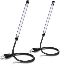 Tujoe 2 Pcs USB LED Gooseneck Light for Laptop Keyboard,Black picture