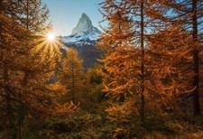 Landscape nature photography snowy peak sunset fall Custom Gaming Mat Desk picture