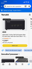 ASUS NUC 14 Pro Mini PC Ultra 7 155H 32GB DDR5 Win11 WiFi BT Black 1TB M.2 SSD picture