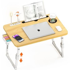 Laptop Bed Desk Height Adjustable, Bed Laptop Table with USB/Storage Drawer/C... picture
