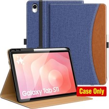 MoKo Case for 2025 Samsung Galaxy Tab S11 11-Inch, PU Leather, S Pen Holder, Blu picture
