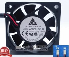 Delta AFB0612VHB 6015 DC12V 0.24A 6CM 2-Pin Dual Ball Cooling Fan picture