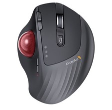 ProtoArc EM01 NL Red Ball Wireless Trackball Mouse, Rechargeable Thumb Control picture