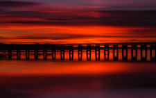 Landscape scotland sunset nature bridge river long Custom Gaming Mat Desk picture