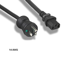 LOT 10pcs 25ft 14 AWG Hospital Grade Power Cable NEMA 5-15P to C13 15A/125V Blk picture