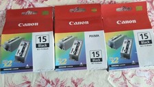 Canon BCI-15 Black Ink Lot of 3 Black 15 TwinPak PIXMA  Genuine Canon Cartlidge picture