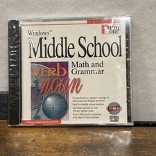 Middle School Math and Grammar (CD-ROM, Windows, Pro One) SEALED picture