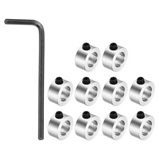10Pack Shaft Lock Collar 8.05mm Bore 14mm OD 7mm H Collar Set, Silver picture