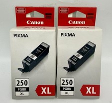 Canon PGI-250XL Pixma Lot of 2 Black Ink Cartridges Genuine 250XL picture