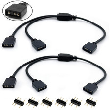 5V 3-Pin ARGB Splitter Extension Cable - 2 Pack for PC RGB Fans and LED Lights picture