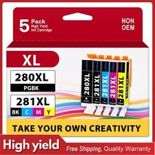 5PK 280XL/281XL Ink Cartridges for PGI-280XL CLI-281XL TS702 TR7500 TR8622 picture
