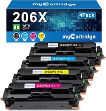 206X Toner Cartridges 4 Pack High Yield (with Chip) Replacement for HP 206X 206A picture